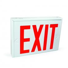  NX-550-LEDU/R - Steel Body NYC Approved Exit Signs, 8" Red Letters / White Housing, Battery Backup, 1F/2F