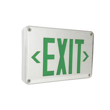  NX-617-LED/G-CC - LED Self-Diagnostic Wet/Cold Location Exit Sign w/ Battery Backup, White Housing w/ 6" Green