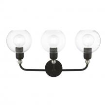  16973-04 - 3 Light Black with Brushed Nickel Accents Sphere Vanity Sconce