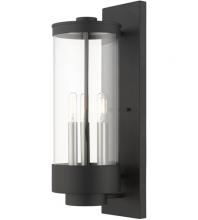  20724-14 - 3 Lt Textured Black Outdoor Wall Lantern