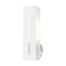  45953-13 - 1 Lt Textured White with Brushed Nickel Finish Accents ADA Single Sconce