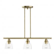  46337-01 - 3 Light Antique Brass Linear Chandelier