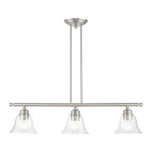  46487-91 - 3 Light Brushed Nickel Linear Chandelier