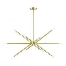  46777-12 - 10 Light Satin Brass Linear Chandelier