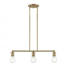  47163-01 - 3 Light Antique Brass Linear Chandelier