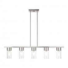  48765-91 - 5 Light Brushed Nickel Linear Chandelier