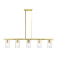  49275-12 - 5 Light Satin Brass Linear Chandelier