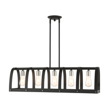  49649-14 - 5 Lt Textured Black Linear Chandelier