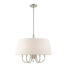  50805-91 - 6 Lt Brushed Nickel Pendant Chandelier