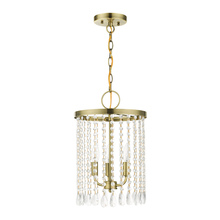  51060-01 - 3 Lt Antique Brass Pendant Chandelier