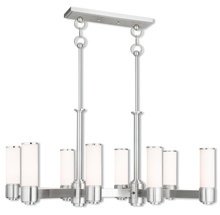  52108-91 - 8 Light Brushed Nickel Linear Chandelier