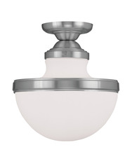 Livex Lighting 5722-91 - 1 Light Brushed Nickel Ceiling Mount