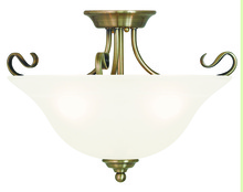  6130-01 - 3 Light Antique Brass Ceiling Mount