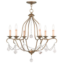  6426-48 - 6 Light Antique Gold Leaf Chandelier