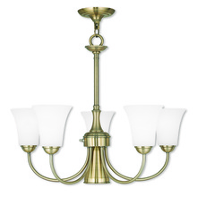  6465-01 - 6 Light Antique Brass Dinette Chandelier