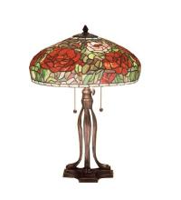 Meyda Blue 32292 - 23.5"H Tiffany Peony Table Lamp