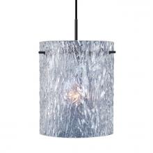  1JC-400600-LED-BK - Besa Tamburo 8 Pendant, Clear Stone, Black Finish, 1x11W LED