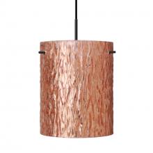  1JC-4006CS-LED-BK - Besa Tamburo 8 Pendant, Stone Copper Foil Black Finish, 1x11W LED