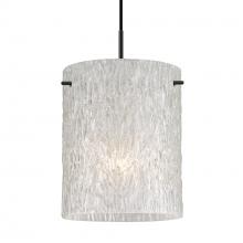  1JC-4006GL-LED-BK - Besa Tamburo 8 Pendant, Glitter Stone, Black Finish, 1x11W LED