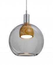  1JC-BENJISMMD-LED-SN - Besa, Benji Cord Pendant, Smoke/Medium, Satin Nickel Finish, 1x9W LED