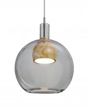  1JC-BENJISMNA-LED-SN - Besa, Benji Cord Pendant, Smoke/Natural, Satin Nickel Finish, 1x9W LED