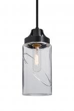  1JC-BLINKCL-BK - Besa, Blink Cord Pendant, Clear, Black Finish, 1x60W Medium Base