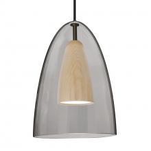 Besa Lighting 1JC-DANOSMNA-LED-BK - Besa, Dano Cord Pendant, Smoke/Natural, Black Finish, 1x9W LED