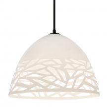  1JC-KIEVWH-LED-BK - Besa Kiev Pendant, White, Black Finish, 1x9W LED