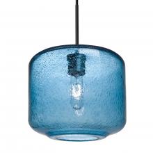  1JC-NILES10BL-EDIL-BK - Besa Niles 10 Pendant, Blue Bubble, Black Finish, 1x4W LED Filament