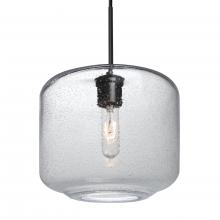  1JC-NILES10CL-EDIL-BK - Besa Niles 10 Pendant, Clear Bubble, Black Finish, 1x4W LED Filament