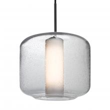  1JC-NILES10CO-LED-BK - Besa Niles 10 Pendant, Clear Bubble/Opal, Black Finish, 1x5W LED