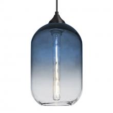 Besa Lighting 1JC-OMEGA12ST-EDIL-BK - Besa, Omega 12 Cord Pendant, Steel/Clear, Black Finish, 1x4W LED Filament