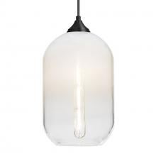 Besa Lighting 1JC-OMEGA12WH-EDIL-BK - Besa, Omega 12 Cord Pendant, White/Clear, Black Finish, 1x4W LED Filament