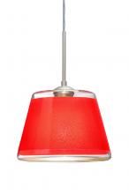  1JC-PIC9RD-SN - Besa Pendant Pica 9 Satin Nickel Red Sand 1x75W Medium Base