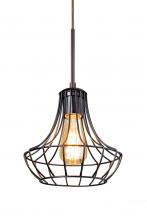  1JC-SPEZ07-EDIL-BR - Besa Pendant Spezza 7 Bronze 1x8W LED Filament