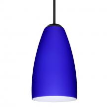 Besa Lighting 1JT-1511CM-LED-BK - Besa Riva 9 LED Pendant Cobalt Blue Matte Black 1x9W LED