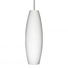  1JT-412707-LED-SN-L - Besa Suzi 18 Pendant Opal Matte Satin Nickel 1x11W LED, 15Ft. Cord