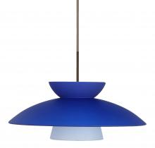  1JT-451323-BR - Besa Trilo 15 Pendant Bronze Blue Matte 1x75W Medium Base