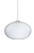  1JT-491207-SN - Besa Pendant Pape 10 Satin Nickel Opal Ribbed 1x75W Medium Base