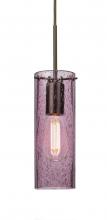  1JT-JUNI10PL-EDIL-BR - Besa, Juni 10 Cord Pendant, Plum Bubble, Bronze, 1x4W LED Filament