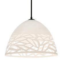  1JT-KIEVWH-LED-BK - Besa Kiev Pendant, White, Black Finish, 1x9W LED