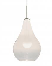  1JT-LEONWC-LED-SN - Besa, Leon Cord Pendant, Milky White/Clear, Satin Nickel Finish, 1x9W LED