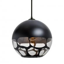  1JT-ROCKYBK-LED-BK - Besa, Rocky Cord Pendant, Black, Black Finish, 1x9W LED