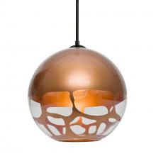  1JT-ROCKYCP-LED-BK - Besa, Rocky Cord Pendant, Copper, Black Finish, 1x9W LED