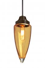  1JT-SULUAM-EDIL-BR - Besa, Sulu Cord Pendant, Amber Bubble, Bronze Finish, 1x4W LED Filament