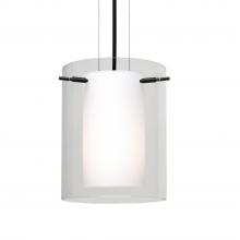  1KG-C00607-LED-BK - Besa Pahu 8 LED Pendant 1Kg Clear/Opal Black 1x11W LED