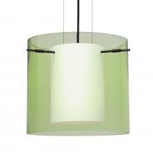  1KG-L18407-BK - Besa Pendant Pahu 12 Black Transparent Olive 1x100W MAX E26 Base