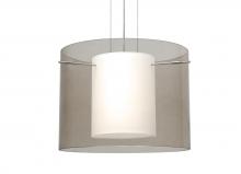  1KG-S00707-LED-SN - Besa Pendant Pahu 16 Satin Nickel Transparent Smoke/Opal 1x11W LED