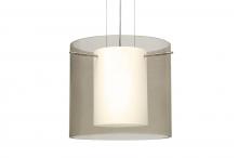  1KG-S18407-SN - Besa Pendant Pahu 12 Satin Nickel Transparent Smoke 1x100W Medium Base