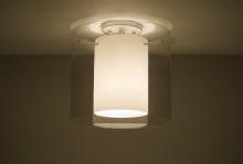  1KM-C18407-LED-SN - Besa Ceiling Pahu 12 Satin Nickel Clear/Opal 1x11W LED